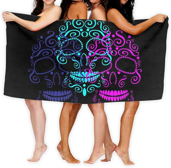 Sdltkhy Calaveras 80x130cm Toalla de baño Secado rápido Patrón de