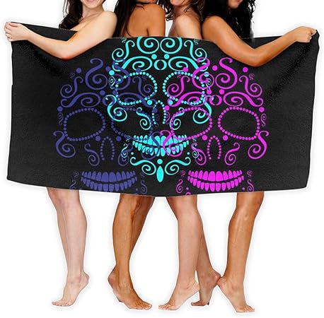 Sdltkhy Calaveras 80x130cm Toalla de baño Secado rápido Patrón de