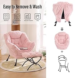Furlide Lazy Chair with Ottoman, Modern Chair with