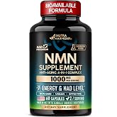 NMN Supplement - NMN w/ Resveratrol, TMG &amp; Lycopene 1000mg - 60 Caps | NAD Level &amp; Energy Production Support - Anti-Aging &amp; Skin Health - Pure &amp; Laboratory-Tested Nicotinamide Mononucleotide