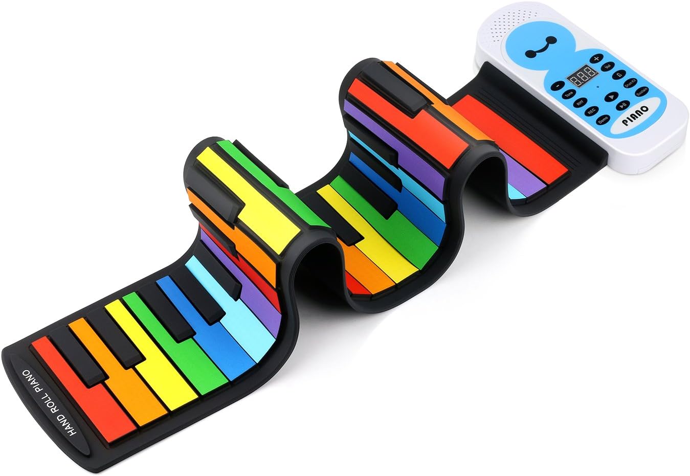Rainbow Roll Up 49 Standard Keys Piano,Jiesstore Flexible Portable keyboard,Educational Toy with Built-in Speaker for Kids Playing Learning (Rainbow)