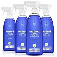 Method Glass Cleaner Spray, Ammonia Free & Plant-Based Solution, Mirror & Window Cleaner - Great for Indoor & Outdoor Glass S