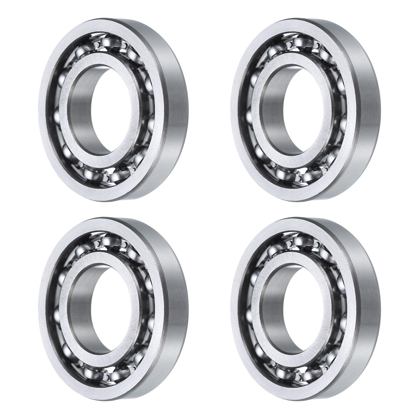 Photo 1 of ** BOX HAS LIQUID DAMAGE*** uxcell 4 Pcs 16004 Deep Groove Ball Bearing, 20mm x 42mm x 8mm High Carbon Chrome Steel Z0 Double Rubber Sealed Bearing (ABEC1)