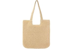 Vipost Straw Beach Tote Bag for Women Large Summer Woven Straw Bag Lightweight Foldable Shoulder Handbags for Travel,Vacation