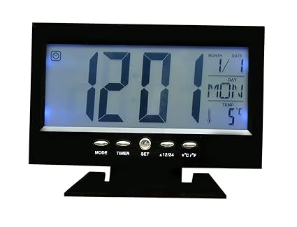 Victor Wallace Ds-8082Black Digital Multi-Display Desk/Table Clock (With Alarm & Calendar)
