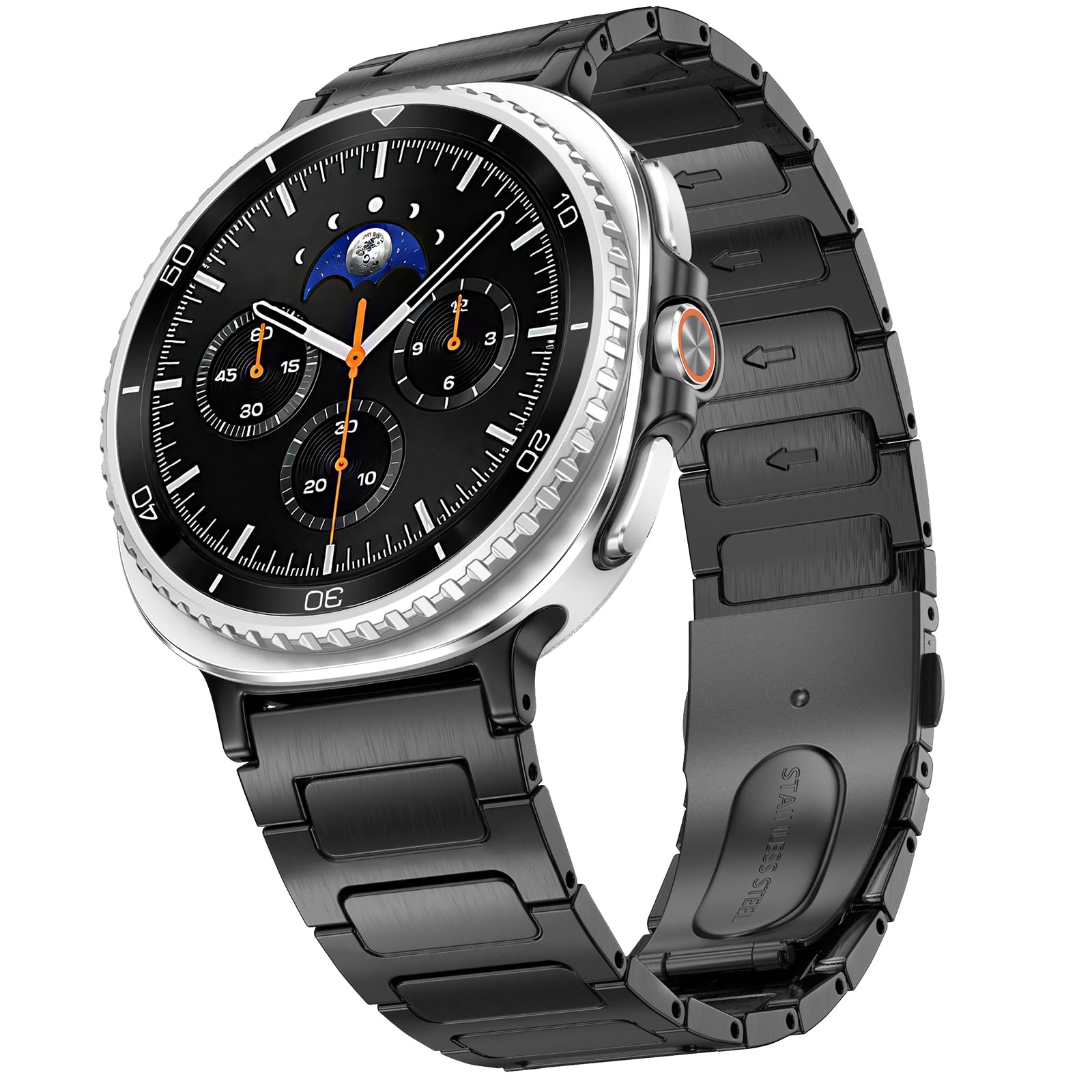 Photo 1 of KOREDA Metal Band for Samsung Galaxy Watch 8 Classic 46mm/Galaxy Watch 8 40mm 44mm Bands, No Gap Solid Stainless Steel Business Metal Strap for Galaxy Watch 8 Men Women
