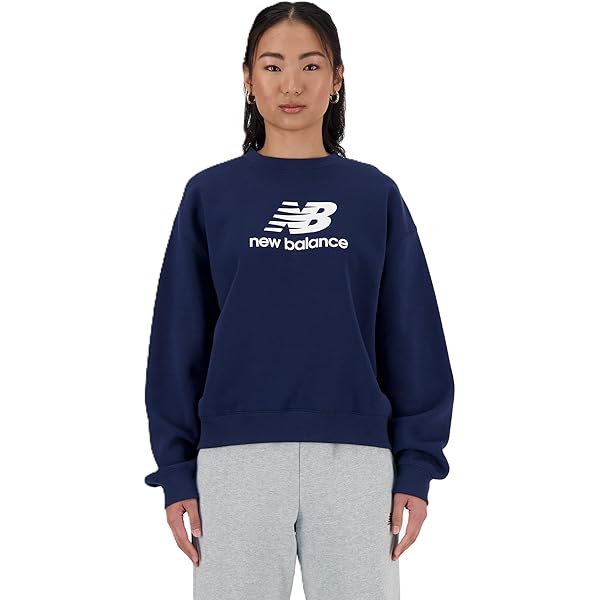 New Balance Women's NB Essentials Crew, Black , Small at Amazon