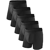 TIICHOO Washable Incontinence Underwear for Men Cotton Regular Absorbency Urinary Leakproof Underwear Boxer Briefs 5 Pack