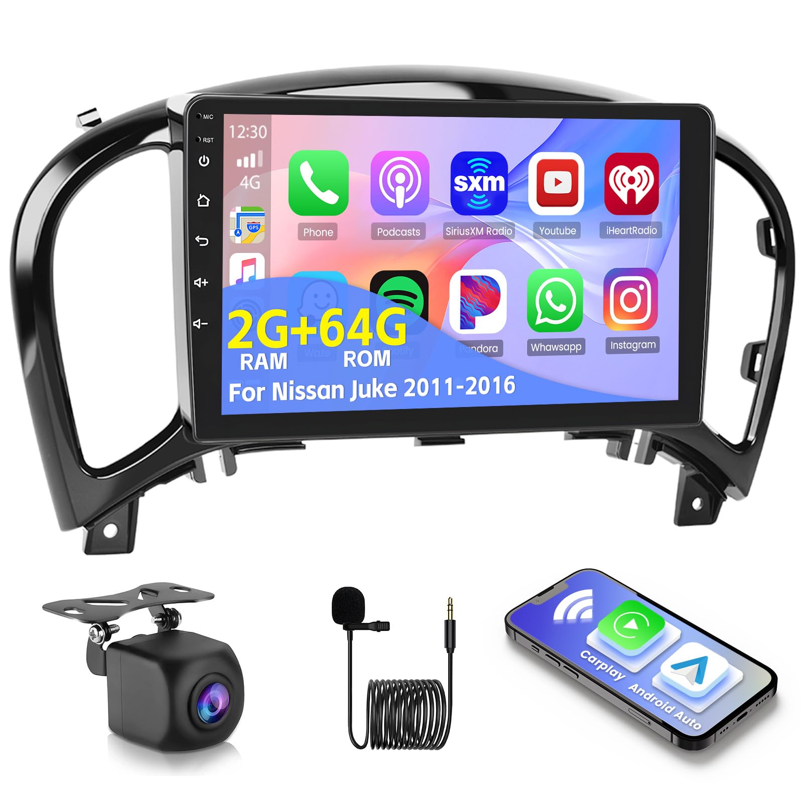 Photo 1 of [DSP & EQ] 2+64G Android 15 Radio for Nissan Juke 2011-2016, 9 Inch Touch Screen for Juke Car Stereo with Wireless Carplay/Android Auto, Bluetooth, GPS Navi, WiFi, SWC, 28UI + Backup Camera