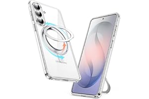 JETech 360 Degree Rotatable Ring Case for Samsung Galaxy S26, Compatible with MagSafe, Clear Shockproof Phone Cover with Stan