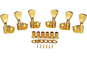 3 per side Guitar Locking Tuners 21:1 Locking Tuning Keys Guitar Tuning Machine Heads with Keystone Handle for Acoustic Guita