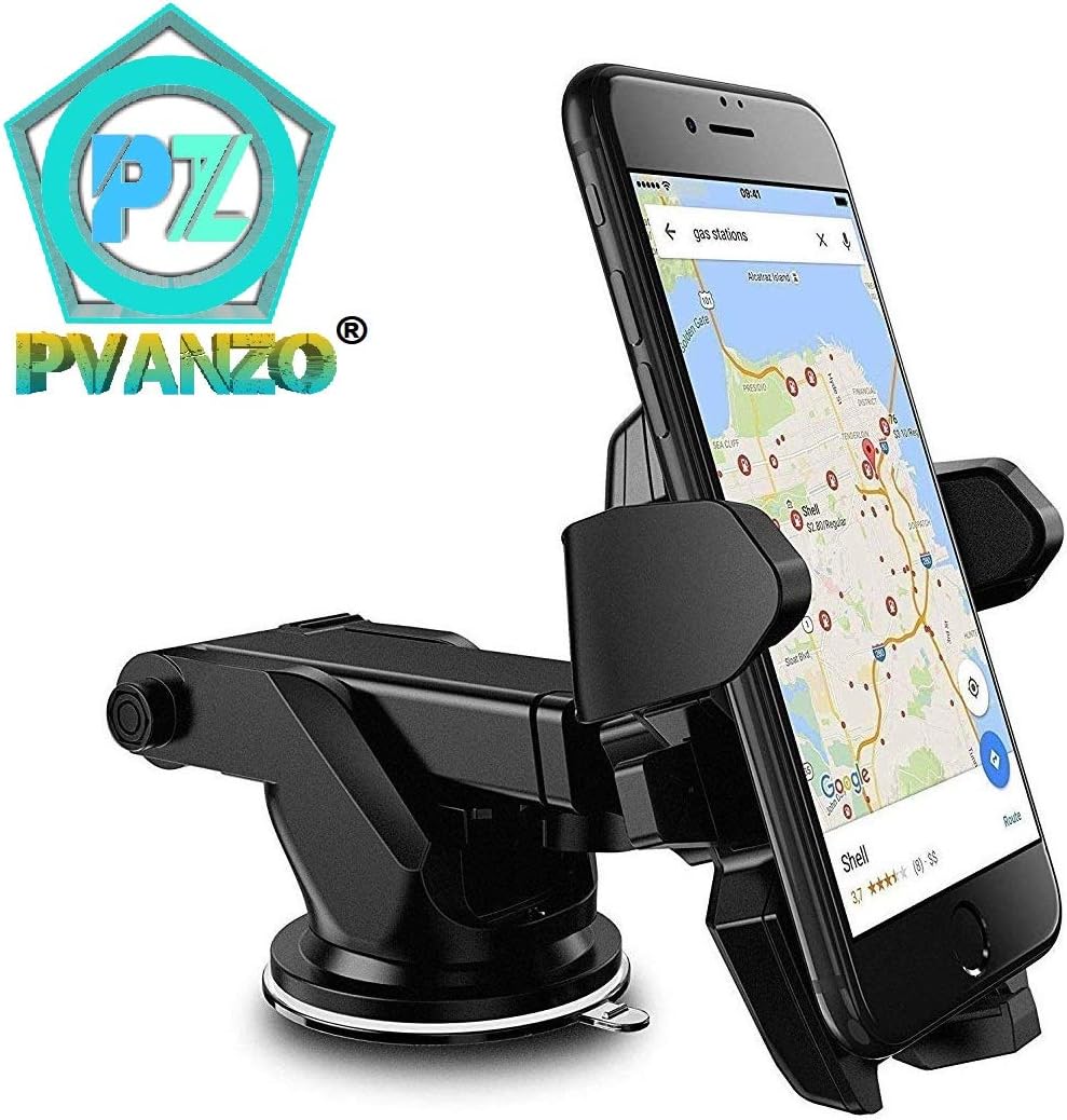PVANZO® Universal Car Mobile Holder Long Neck One Touch Car Mount 360° Rotation with Ultimate Reusable Suction Cup for Car Dashboard/Car Windshield/Desktop