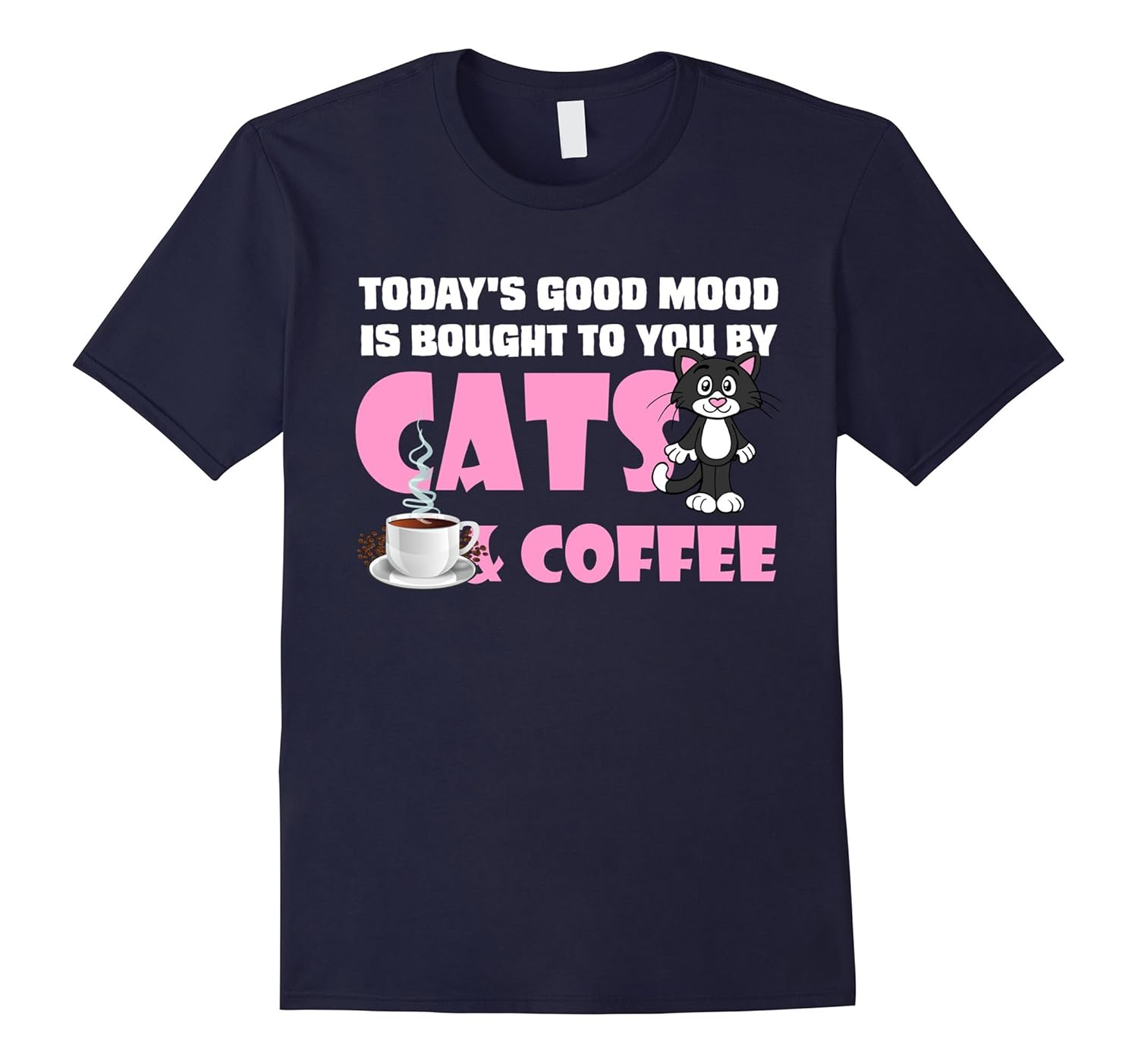 Today's Good Mood, Cats & Coffee - Cat T-Shirt-ANZ