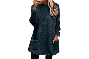 QINNYO Sweatshirt for Womens Fashion Winter Warm Sweater Pullover Fleece Thickening Plus Size Fall Clothes Casual Loose Tops