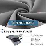 H.Versailtex 2-Piece Blackout Curtains 90x90 Frost Grey Pencil Pleat view 6