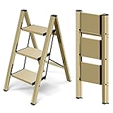Mayi Plus 3 Step Ladder,Aluminum Folding Step Stool