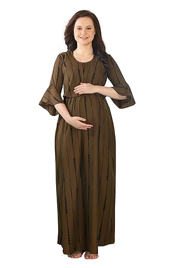 Womens Printed Long Maternity Nightdress