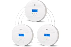 DFGJLVF Interconnected Smoke and Carbon Monoxide Detector, 10-Year Battery Wireless Interlinked Smoke & CO Alarm with Dual Sensors, Home Fire & CO Safety Protection (3Pack)