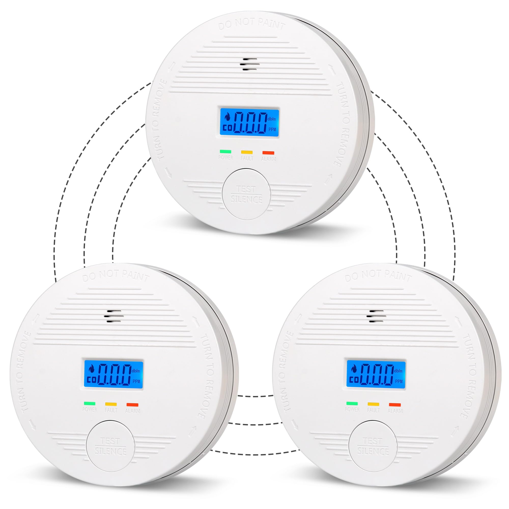 Photo 1 of Interconnected Smoke and Carbon Monoxide Detector, 10-Year Battery Wireless Interlinked Smoke & CO Alarm with Dual Sensors, Home Fire & CO Safety Protection (3Pack)