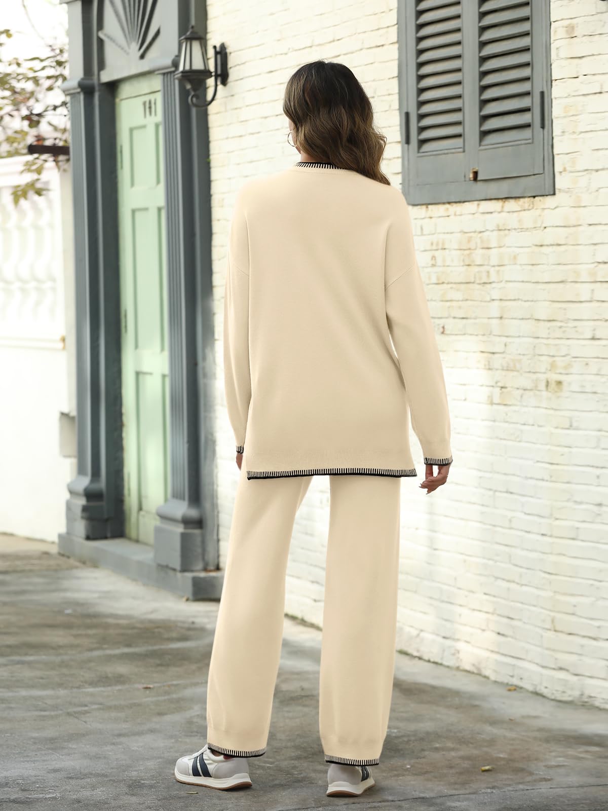 LILLUSORY Lounge Sets Womens 2 Two Piece Matching Sweater Loungewear Set 2024 Fall Winter Two Piece Fall Knit Comfy Clothes Outfits - Image 4