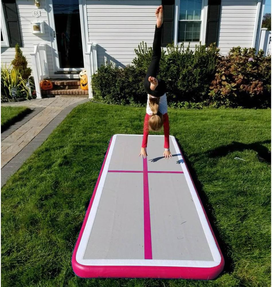 EZ GLAM 10ft/13ft/16ft/20ft Air Mat Tumble Track Inflatable Gymnastics Tumbling Track Mat with Electric Air Pump for Cheerleading/Practice Gymnastics/Beach/Park/Home use : Sports & Outdoors