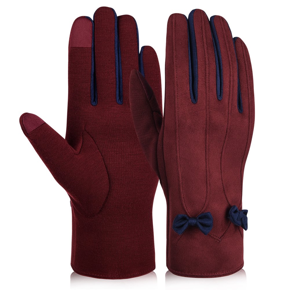Vbiger Damen Handschuhe Winterhandschuhe Fahrradhandschuhe Damen Touchscreen Handschuhe Warme Winter Handschuhe mit Fleecefutter