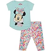 Disney Minnie Mouse Girls Short Sleeve T-Shirt and Legging Pants Set for Infant, Toddler and Little Kids