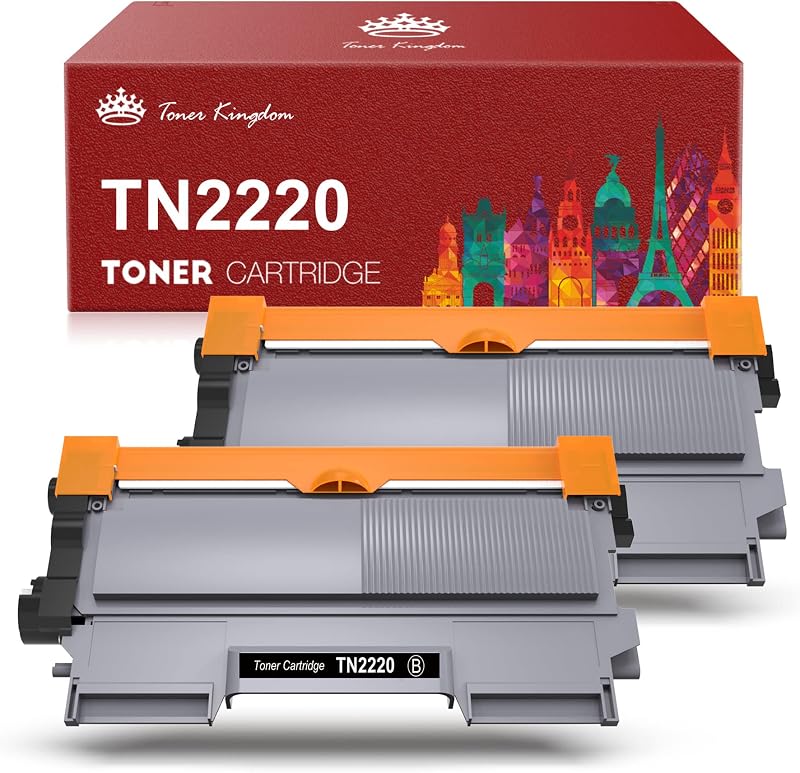 Toner Kingdom TN2220 Toner Cartridge 2-Pack Black for Brother HL-2250DN