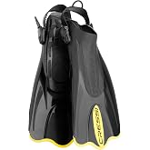 Cressi Palau SAF Short Open Heel Fins, Snorkel Fins, Quick Release Pull Tab | Fast on &amp; Off, Snorkeling Fins for Adults, Adjustable Fit for Multiple Foot Sizes, Lightweight Responsive Blade