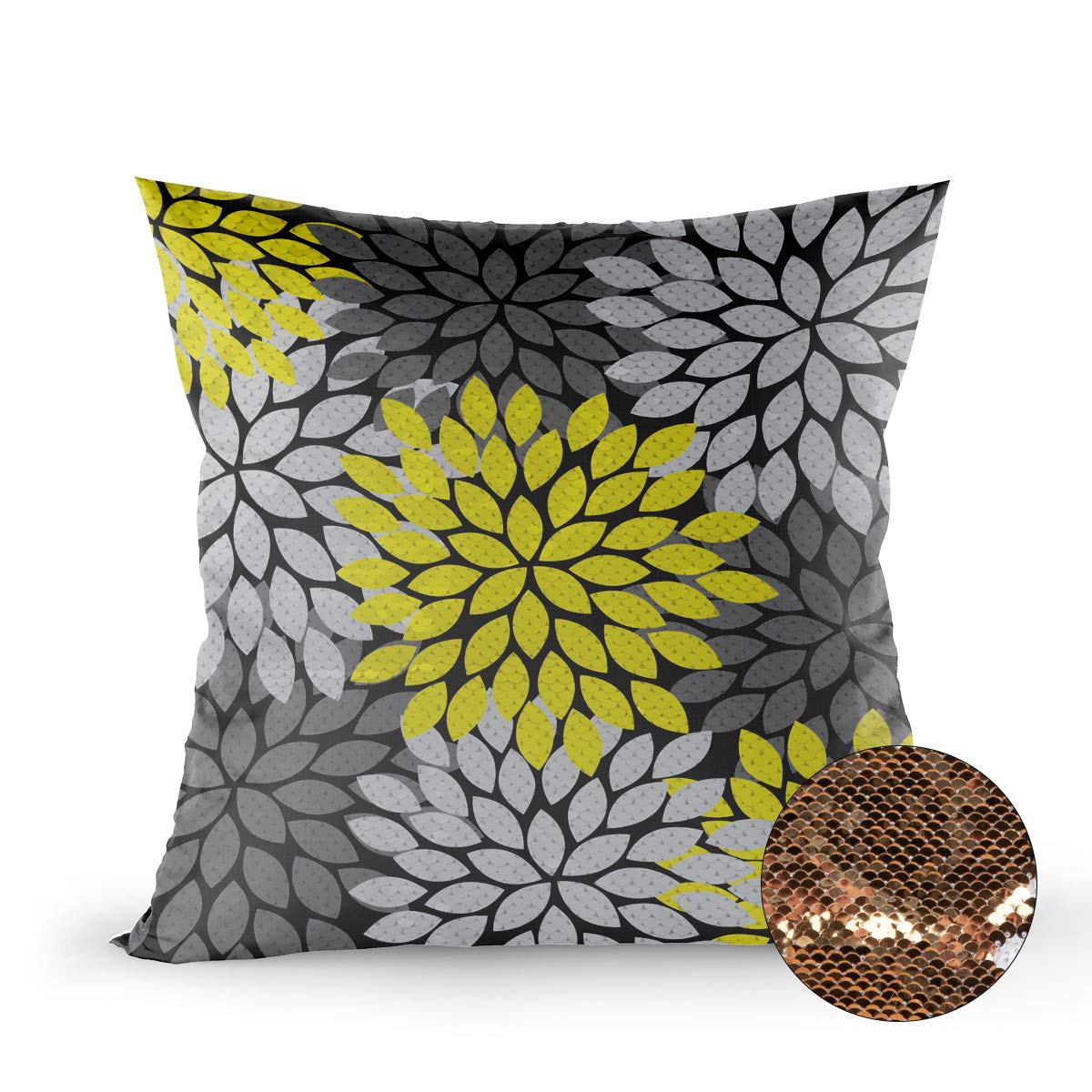 yellow sequin pillow