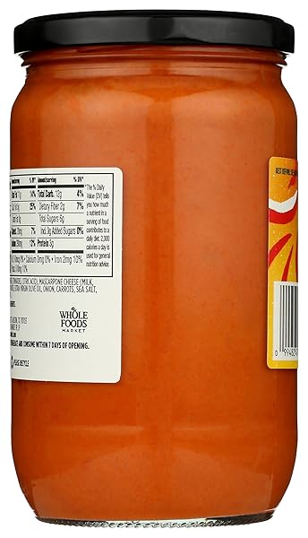 WHOLE FOODS MARKET, TOMATO & MASCARPONE PASTA SAUCE, 24.3 OUNCE