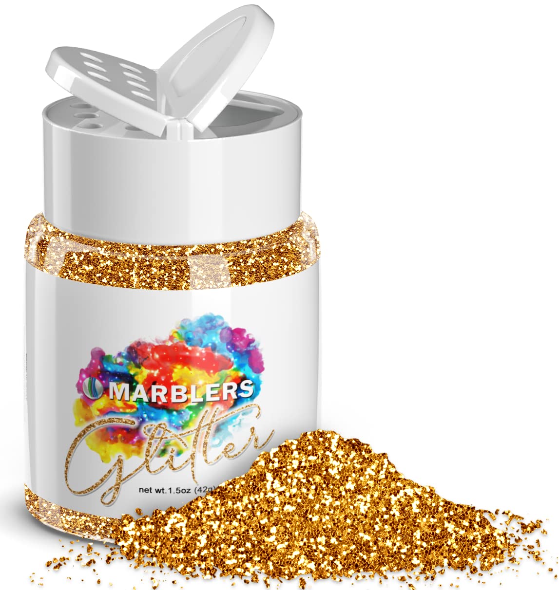 MARBLERS Twinkle Glitter [Honey Gold] 1.5oz (42g) | Fine | Non-Toxic, Vegan, Cruelty-Free | Face, Body, Eyeshadow, Hair, Festival, Party Makeup | Nail Art, Polish | Resin, Tumbler, Slime, Craft — image 1
