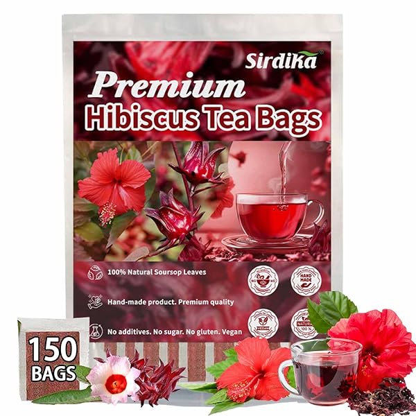 PREMIUM HIBISCUS TEA ORGANIC TEA BAGS, 100% NATURAL,...