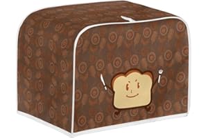 ASQVTIFE Sensitive Sliced Bread Polyester Fabric Quilted 4 Slice Toaster Appliance Dust Cover with Fingerprint Protection