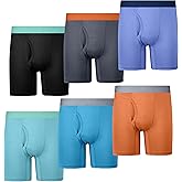 PROTIUM Boys' Boxer Briefs 6-Pack – Soft, Breathable, Tagless, Moisture-Wicking Underwear with Fly, Lightweight & Stretchy