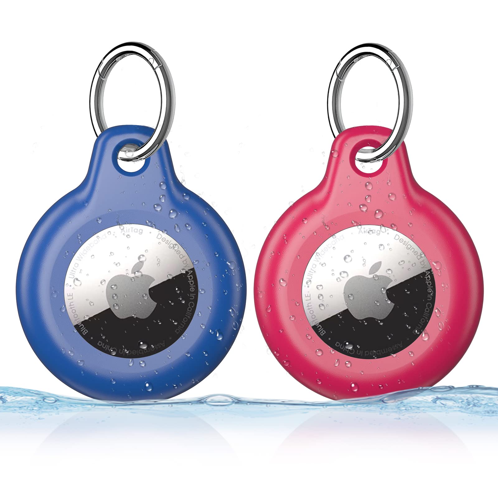 Photo 1 of [2 Pack] Airtag Keychain and Airtag Holder, Suitcase Luggage Tracker, Perfect Tracker Cover for Apple AirTag Comes with Snap Keyring for Pets, Car Keys, Kids Bags, Valuables and More  2 PACK