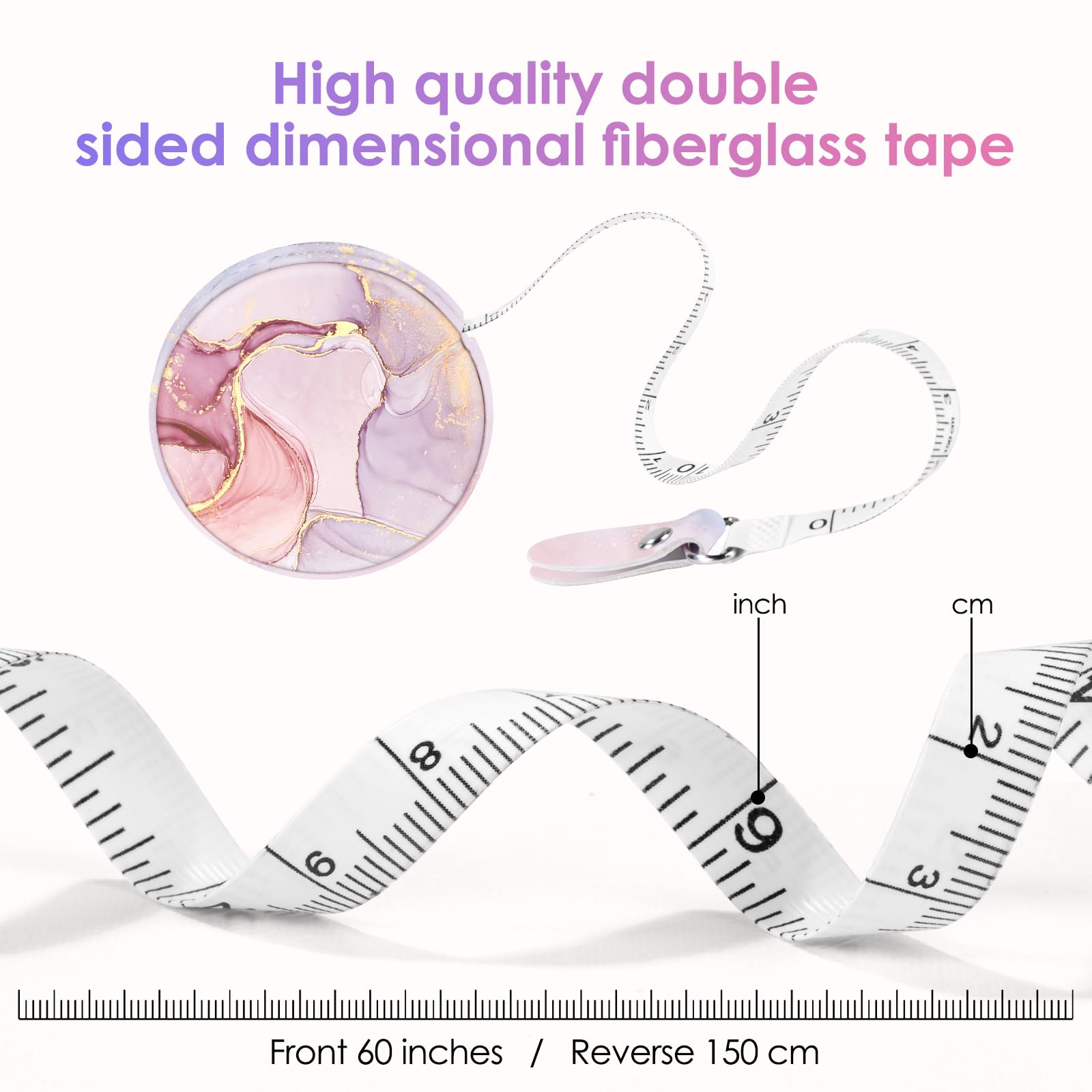 Gerkia Sewing Tape Measure，Colour Printed Small Retractable Soft Measuring Tape for Tailor Cloth Fabric Body Measurements.