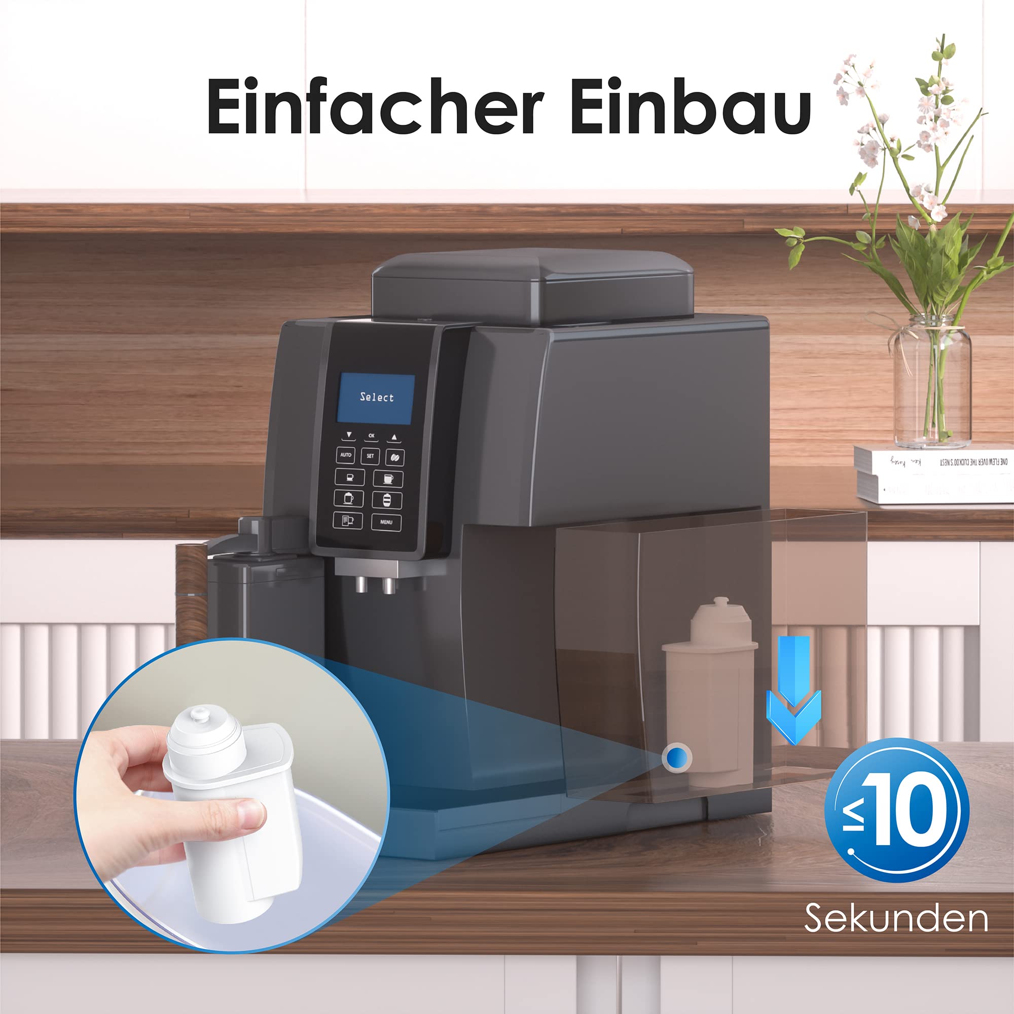 Waterdrop Ersatzwasserfilter für Siemens® EQ Series, EQ5, EQ6, EQ7, EQ9, EQ500, Bosch® TCZ7003, TCZ7033, für Brita® Intenza® 575491, TÜV SÜD Zertifiziert, Pack of 6 7