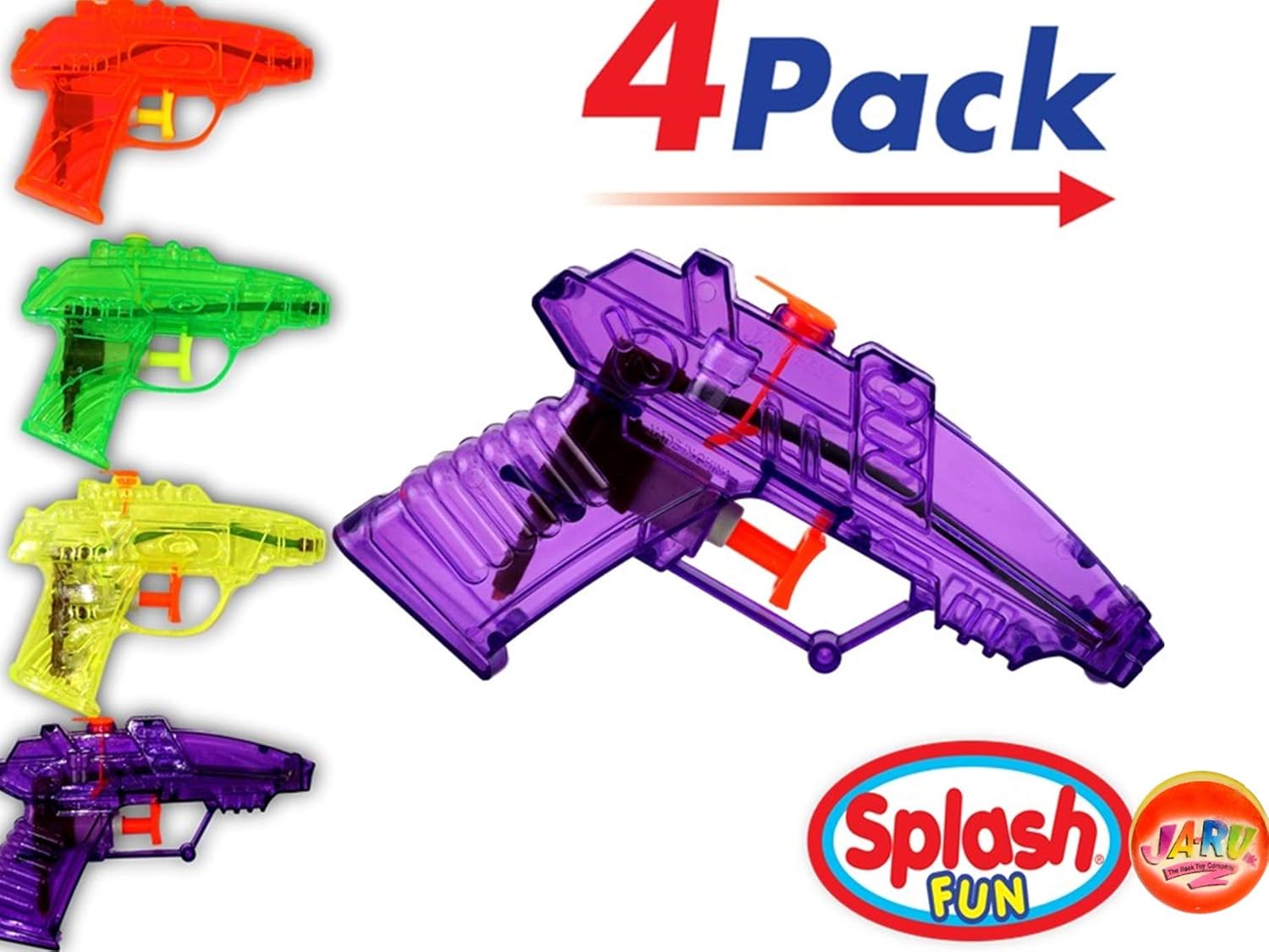 Water Guns (4 units in 1 Pack)| Toy Squirt Gun| Item #858-1p: Toys & Games