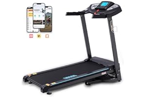 HUAGEED 15% Auto Incline Treadmill for Home, 0.5-10 MPH Speed, Foldable Treadmills with APP, Speaker, 18" Wider Belt, 15 Programs, Smart Running Machine for Home, 3HP