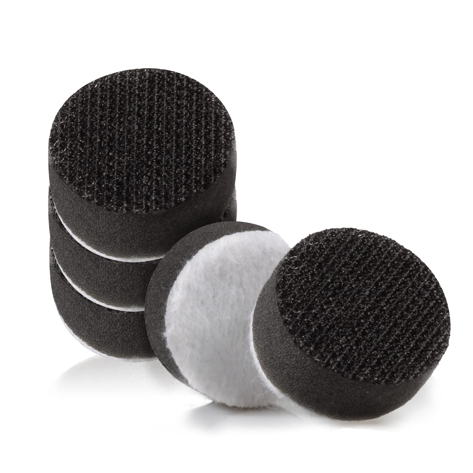 LEONTOOL 5 Pack 1 Inch Hook and Loop Soft Foam Buffering Pad, Sponge Cushion Buffer Backing Pad No Hole, 25 mm for Sanding Pad