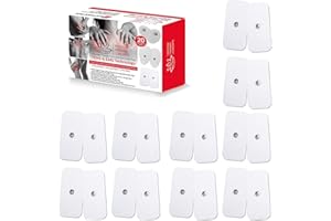 MASSAGE THERAPY CONCEPTS TENS Unit Electrodes - Snap Electrode Pads for TENS Massage EMS - Self Adhesive Reusable up to 30... (X-Large)
