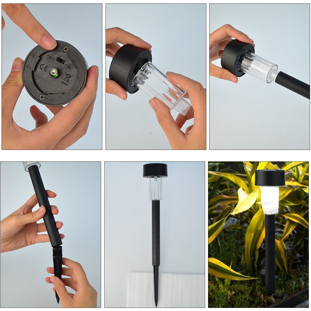 SUERMSHA 12 Pack Solar Lights Outdoor Solar Powered Pathway Lights Landscape Light For Lawn Patio Yard Walkway Driveway Weather Resistant