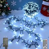 Christmas Cluster Lights Plug-in 52FT 800LEDs String Lights Indoor Outdoor | Firecrackers String Lights Indoor,8 Modes Timer Waterproof Twinkle Fairy Lights for Christmas Tree Garland Party Decoration