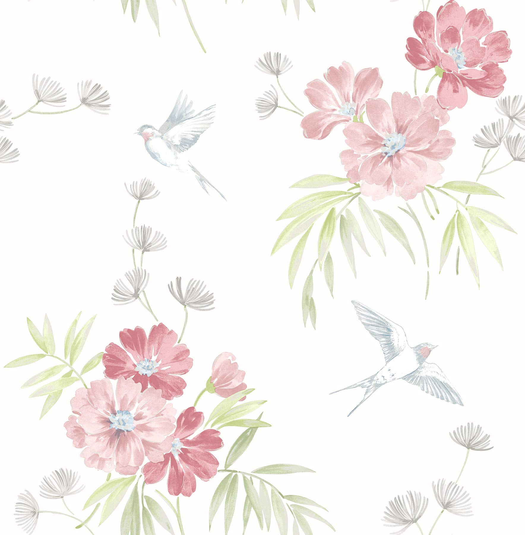 Deja Peach Floral Wallpaper