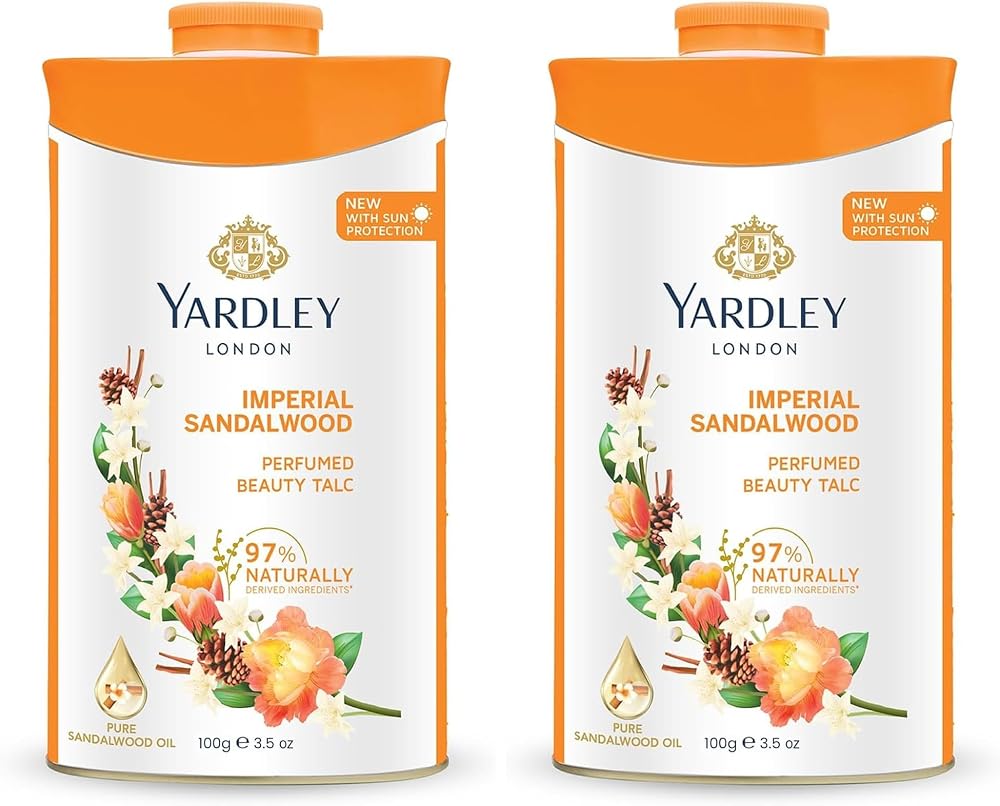 Yardley London Perfumed Talc Sandalwood 100g Pack of 2