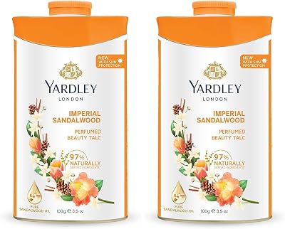 Yardley London Perfumed Talc Sandalwood 100g Pack of 2