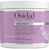 Ouidad Coil Infusion Triple Treat Deep Conditioner 11oz | Moisture Mask for 3C 4A 4B 4C Curly Coily Hair | Ceramide Repair with Black Castor, Avocado, Grapeseed Oils | Strength Care