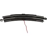 Bachmann Trains 18" Radius Curved Terminal Rerailer Track W/Wire HO Scale | Snap-Fit E-Z Track, 18&rdquo; Radius Curved Terminal Rerailer w/Wire (1/card), Steel Alloy Rail With Black Roadbed, 44402
