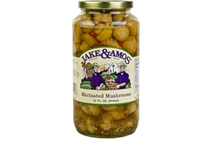 Jake & Amos Marinated Mushrooms, 2-Pack 32 oz. Quart Jars